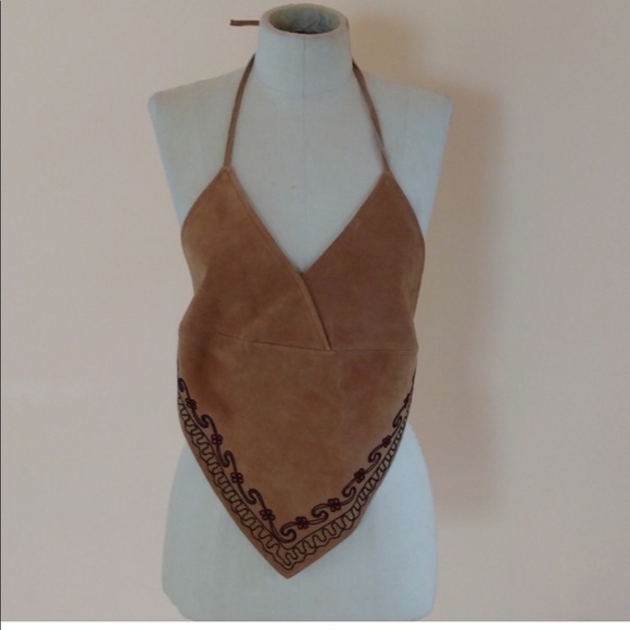 Passport Tops - Passport Leather Halter Top.